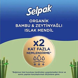 Selpak Organik Bambu & Zeytinyağı Özlü Islak Mendil 50'li - 2