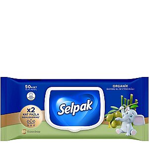 Selpak Organik Bambu & Zeytinyağı Özlü Islak Mendil 50'li - Selpak
