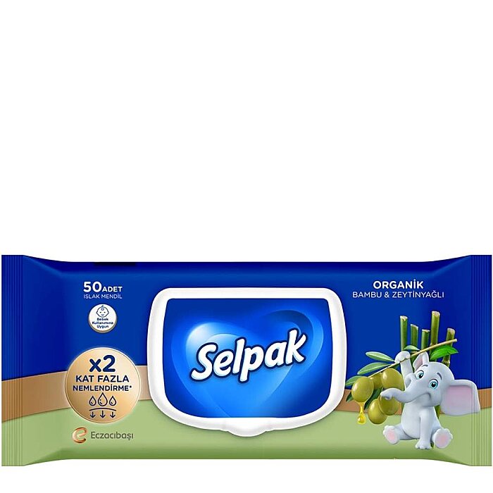 Selpak Organik Bambu & Zeytinyağı Özlü Islak Mendil 50'li - 1
