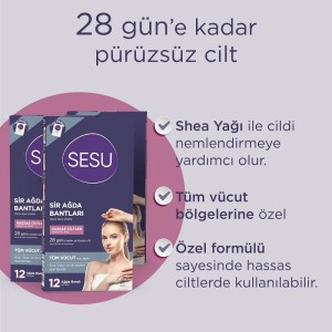 Sesu Ağda Bandı Vücut Hassas Cilt 12'li - Thumbnail