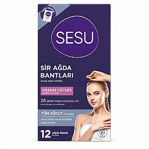 Sesu Ağda Bandı Vücut Hassas Cilt 12'li - Sesu