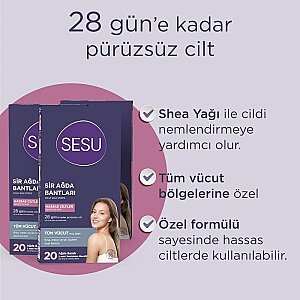 Sesu Ağda Bandı Vücut Hassas Cilt 20'li - 3