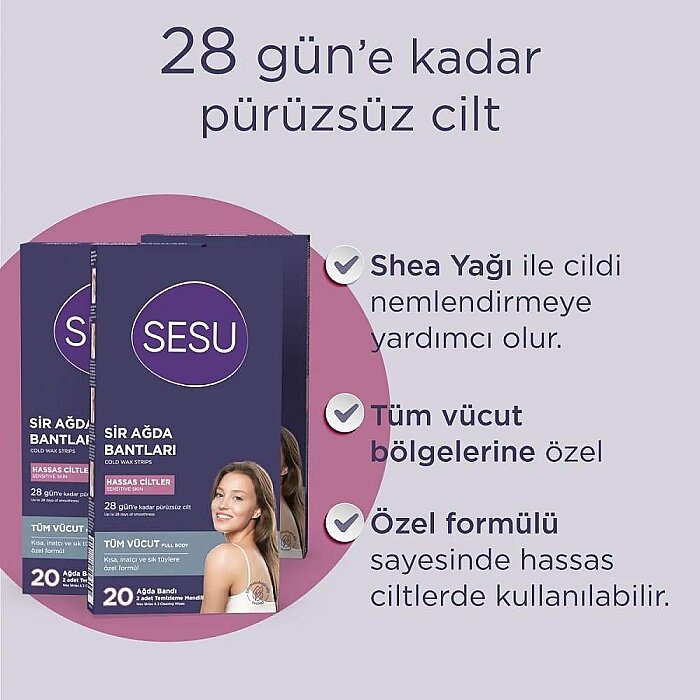 Sesu Ağda Bandı Vücut Hassas Cilt 20'li - 3