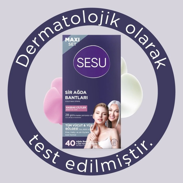 Sesu Ağda Bandı Vücut Maxi Set Hassas 40'lı