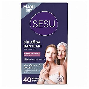 Sesu Ağda Bandı Vücut Maxi Set Hassas 40'lı - Sesu