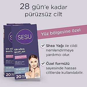 Sesu Soğuk Ağda Bandı Yüz İçin Hassas Cilt 20'li - 3