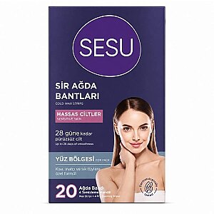 Sesu Soğuk Ağda Bandı Yüz İçin Hassas Cilt 20'li - Sesu