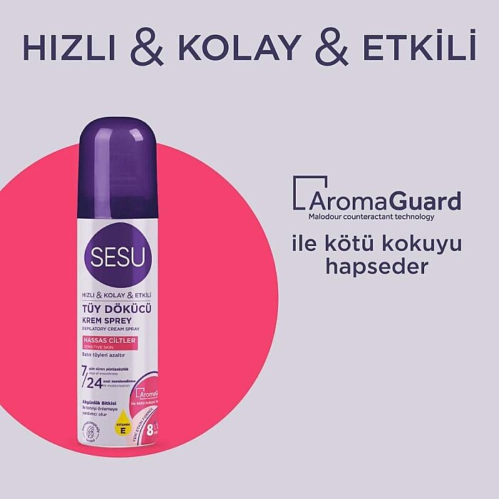 Sesu Tüy Dökücü Sprey Krem Hassas Cilt 150 Ml - 3