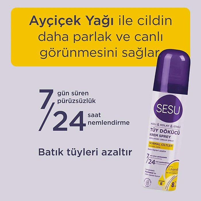 Sesu Tüy Dökücü Sprey Krem Normal Cilt 150 Ml - 5