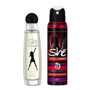 She Is Clubber Kadın Parfüm Edt 50 Ml + Deodorant 150 Ml Set - She