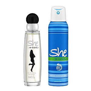 She Is Cool Kadın Parfüm Edt 50 Ml + Deodorant 150 Ml Set - She
