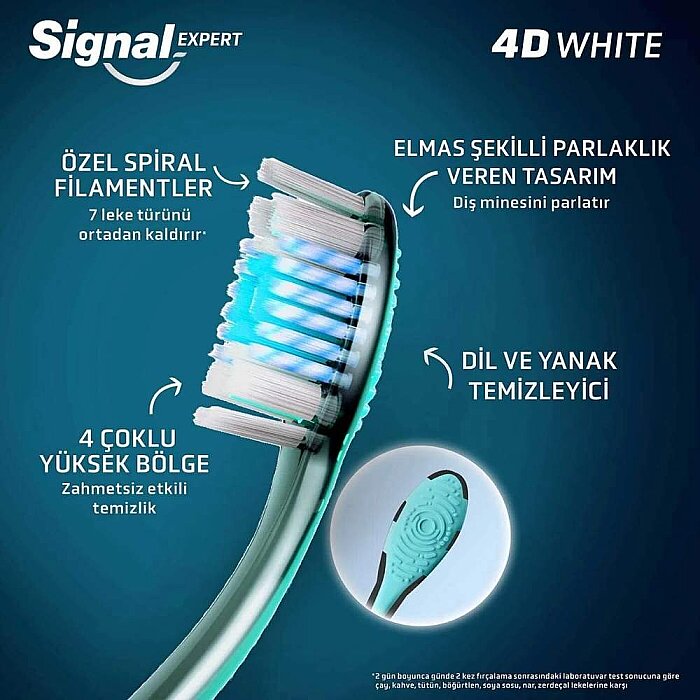 Signal 4D Whitening Medium Diş Fırçası - 4