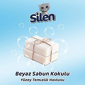 Silen Beyaz Sabun Kokulu Yüzey Temizleyici Mendil 100'lü - 2