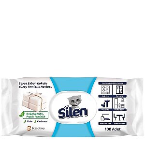 Silen Beyaz Sabun Kokulu Yüzey Temizleyici Mendil 100'lü - Solo