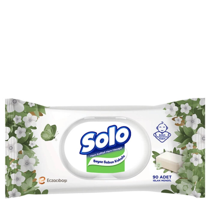 Solo Beyaz Sabun Islak Mendil 90'lı - 1