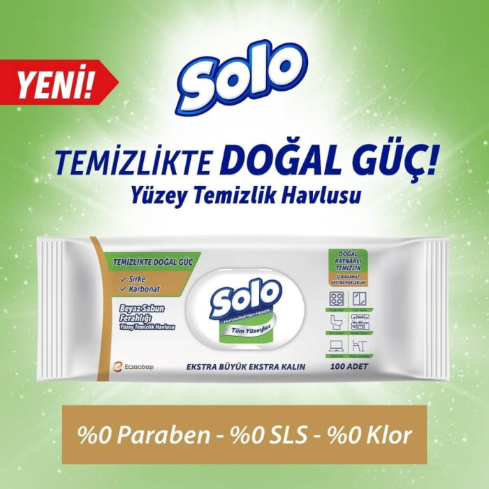 Solo Beyaz Sabun Yüzey Temizlik Mendili 100'lü - 2