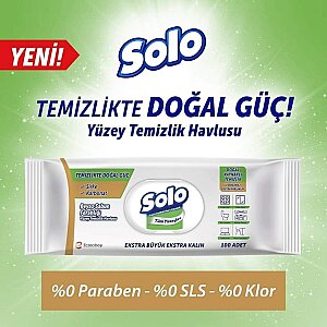 Solo Beyaz Sabun Yüzey Temizlik Mendili 100'lü - 2
