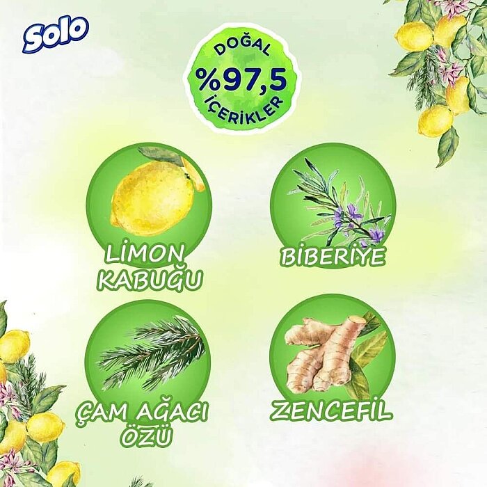 Solo Islak Havlu Doğal Hijyen Biberiye&Limon 3X50 - 3
