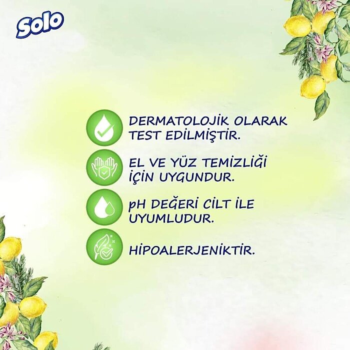 Solo Islak Havlu Doğal Hijyen Biberiye&Limon 3X50 - 4