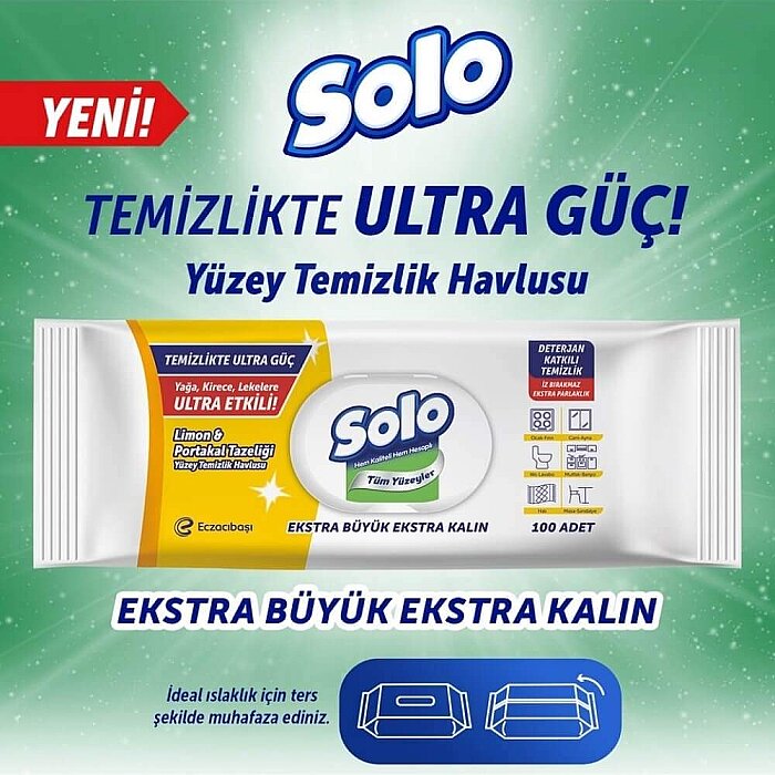Solo Limon&Portakal Yüzey Temizleme Mendili 100'lü - 4