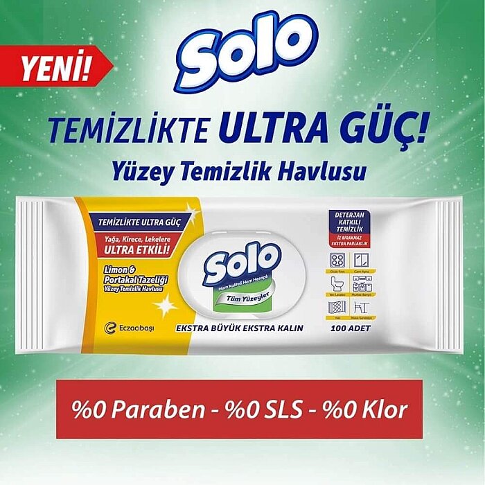 Solo Limon&Portakal Yüzey Temizleme Mendili 100'lü - 2