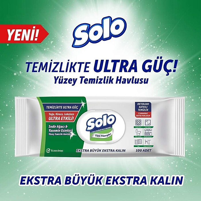 Solo Sedir&Yasemin Yüzey Temizlik Mendili 100'lü - 5