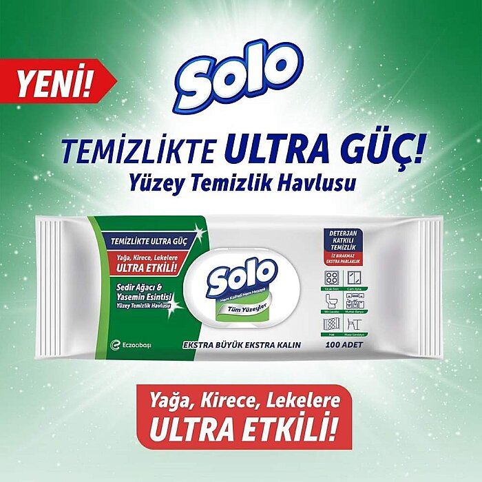 Solo Sedir&Yasemin Yüzey Temizlik Mendili 100'lü - 2