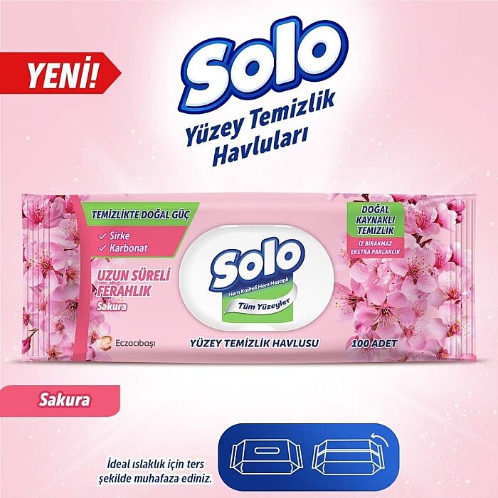 Solo Yüzey Temizleme Mendili 100'lü Kiraz Çiçeği - 2