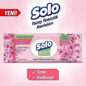 Solo Yüzey Temizleme Mendili 100'lü Kiraz Çiçeği - 3