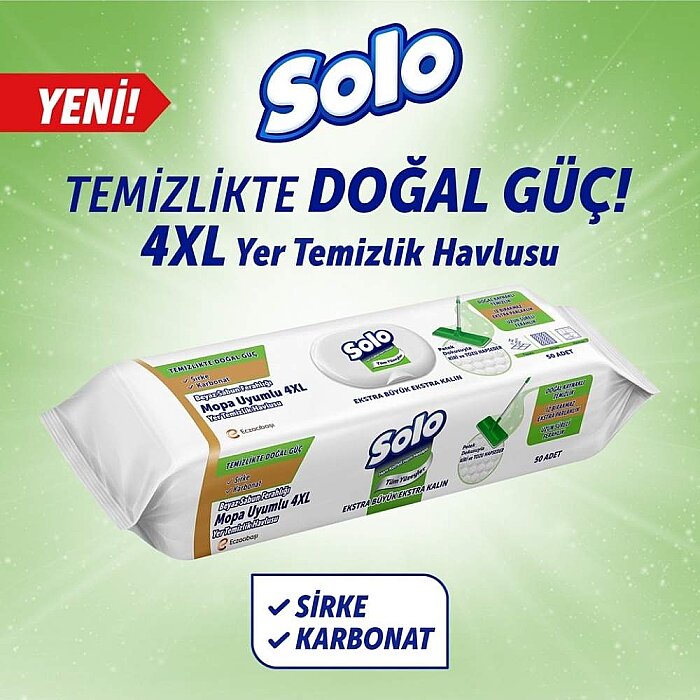 Solo Yüzey Temizleme Mendili 50'li Mop Beyaz Sabunlu - 2