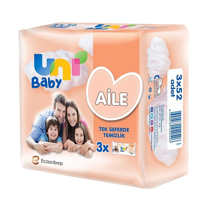 Uni Baby Aile Islak Havlu 3x52'li - 2
