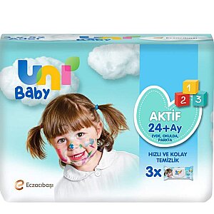 Uni Baby Islak Havlu Aktif 24+Ay 3x52'li - Uni