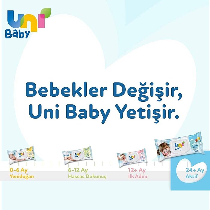 Uni Baby Islak Havlu Aktif 24+Ay 3x52'li - 5