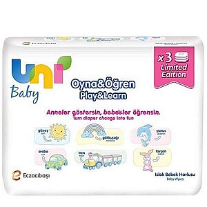 Uni Baby Islak Havlu Aktif Oyna&Öğren 52X3'lü - Uni