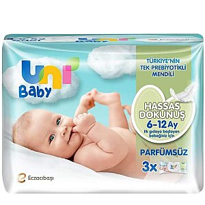 Uni Baby Islak Havlu Hassas Dokunuş 6-12Ay 52x3'lü - Uni