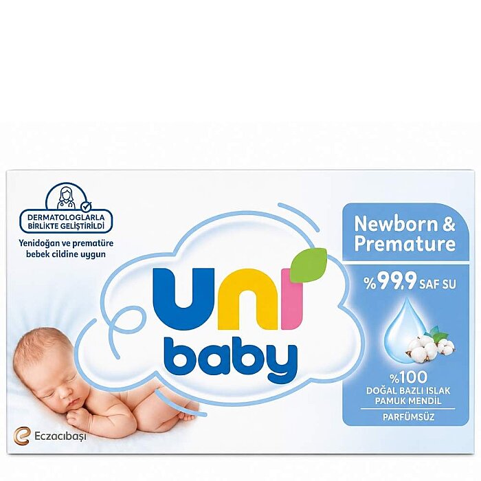 Uni Baby Newborn&Premature Islak Havlu 3X40'lı - 1