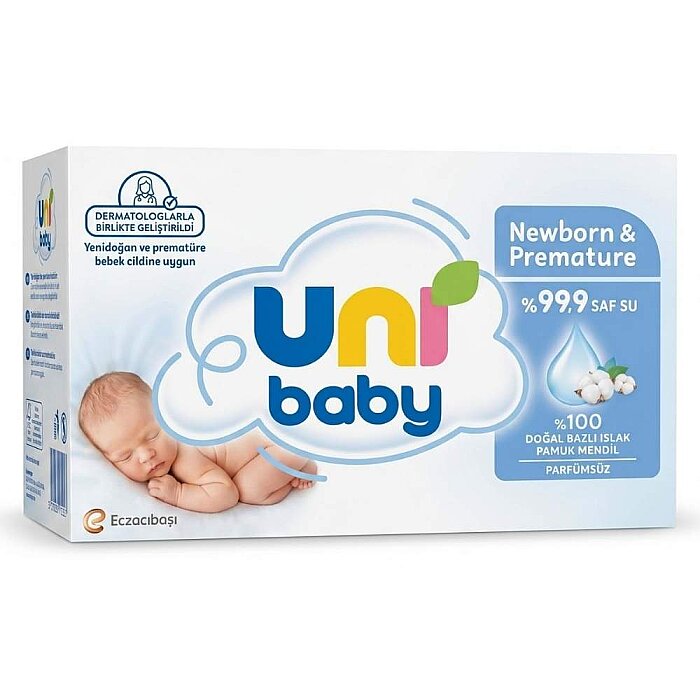Uni Baby Newborn&Premature Islak Havlu 3X40'lı - 2