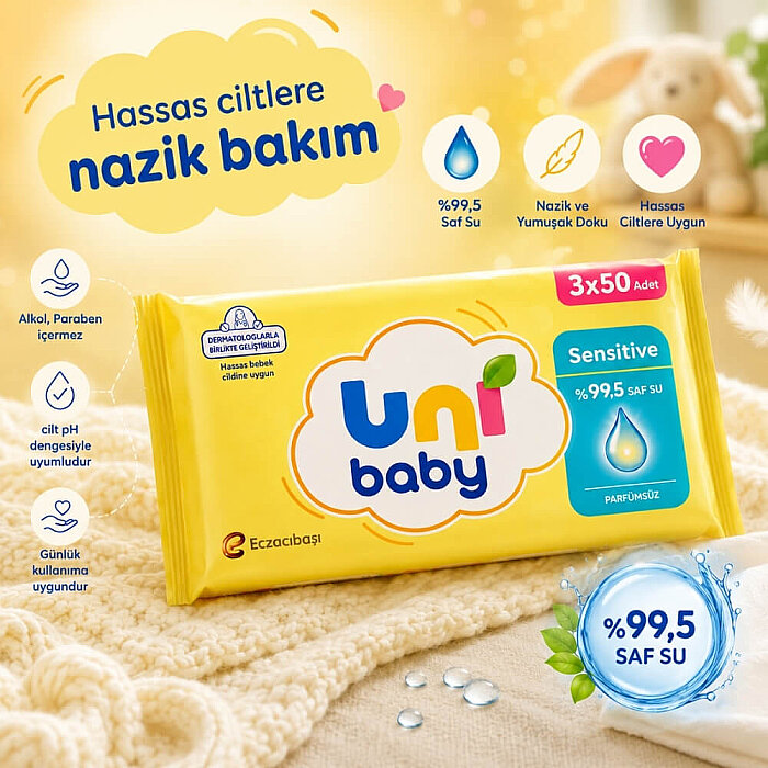 Uni Baby Sensitive Islak Havlu 3X50'li - 2