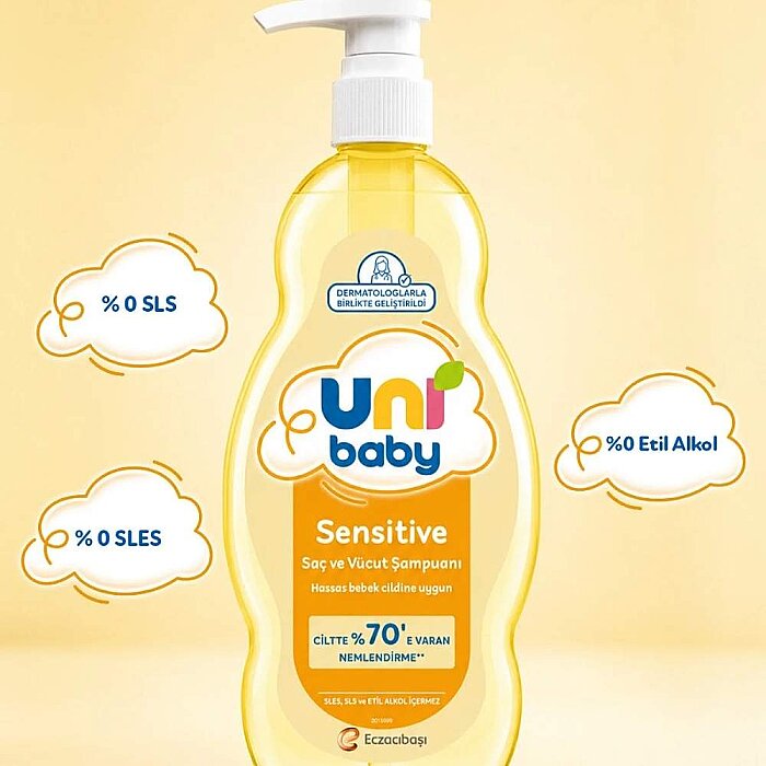 Uni Baby Sensitive Saç ve Vücut Şampuanı 900 Ml - 3