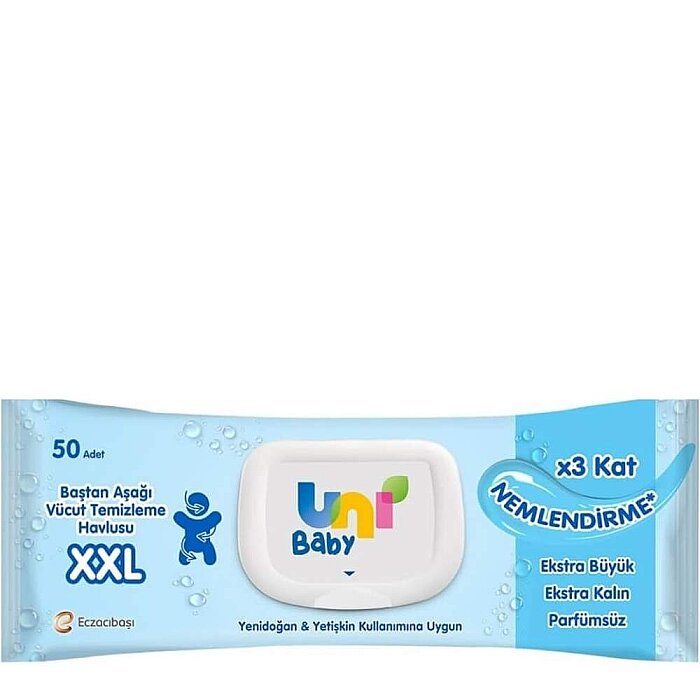 Uni Baby Vücut Temizleme XXL Havlu 50'li - 1