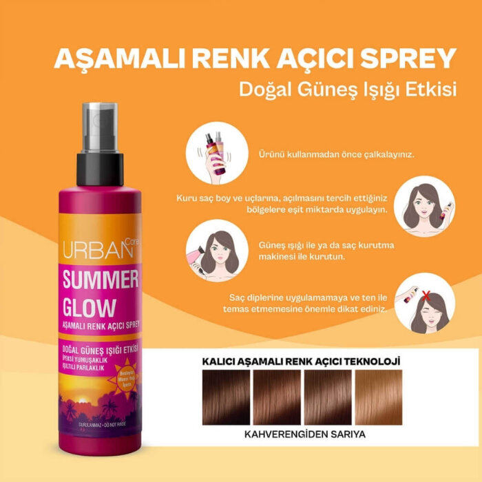 Urban Care Doğal Güneş Işığı Etkili Aşamalı Renk Açıcı Sprey 150 Ml - 5
