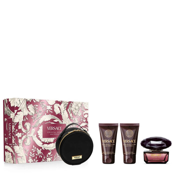 Versace Crystal Noir Kadın Parfüm Edp 90 Ml+Shower Gel 100 Ml+Body Lotion 100 Ml+Pouch Set - 1