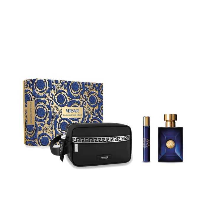 Versace Dylan Blue Erkek Parfüm Edt 100 Ml + Travel Spray 10 Ml + Pouch Set