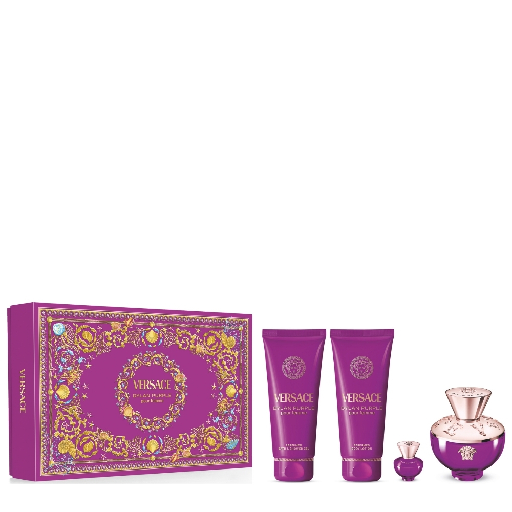 Versace Dylan Purple Kadın Parfüm Edp 100 Ml + Shower Gel 100 Ml + Body Lotion 100 Ml + Edp 5 Ml Set