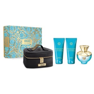 Versace - Versace Dylan Turquoise Kadın Parfüm Edt 100 Ml + Shower Gel 100 Ml + Body Lotion 100 Ml + Pouch Set