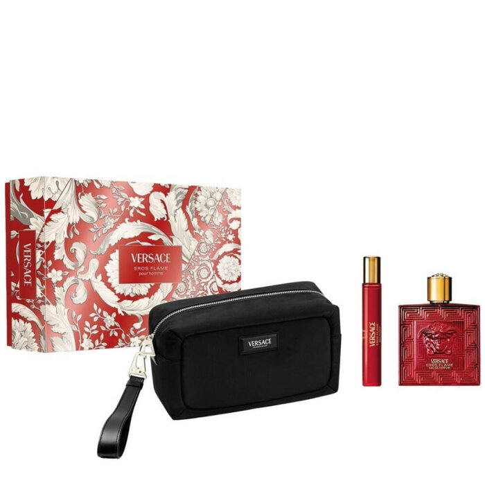 Versace Eros Flame Erkek Parfüm Edp 100 Ml+Edp 10 Ml+Pouch Set - 1