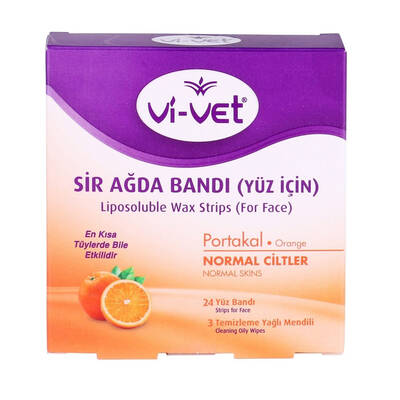 Vi-Vet Yüz Sir Ağda Bandı Portakallı 24'lü