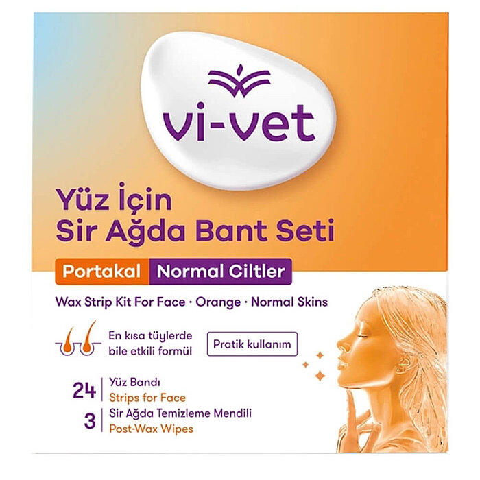 Vi-Vet Yüz Sir Ağda Bandı Portakallı 24'lü - 1