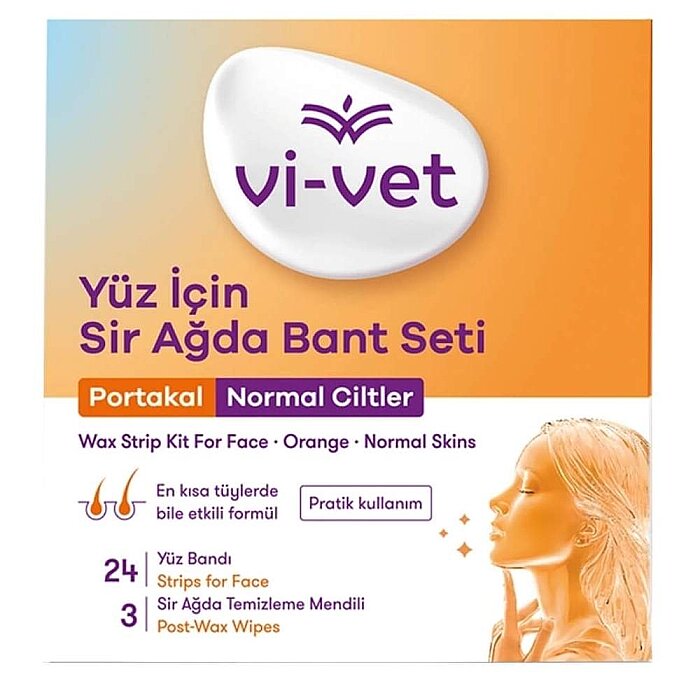 Vi-Vet Yüz Sir Ağda Bandı Portakallı 24'lü - 1
