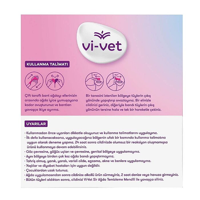 Vi-Vet Yüz Sir Ağda Bandı Pudralı 24'lü - 2